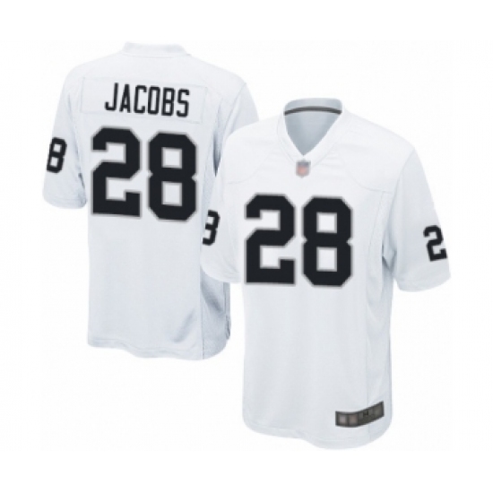 Men's Oakland Raiders 28 Josh Jacobs Game White Football Jersey