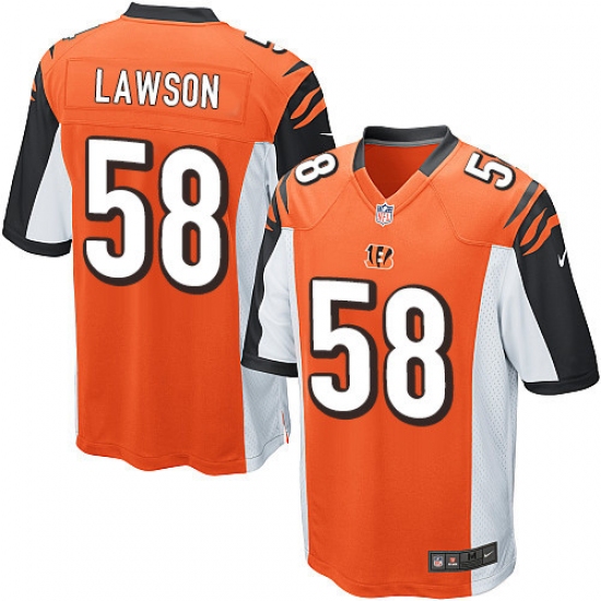 Men's Nike Cincinnati Bengals 58 Carl Lawson Game Orange Alternate NFL Jersey