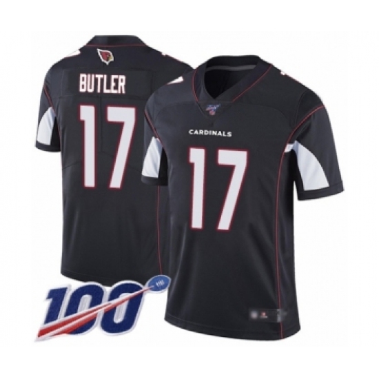 Men's Arizona Cardinals 17 Hakeem Butler Black Alternate Vapor Untouchable Limited Player 100th Season Football Jersey