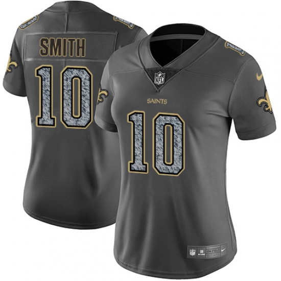 Women's Nike New Orleans Saints 10 Tre'Quan Smith Gray Static Vapor Untouchable Limited NFL Jersey