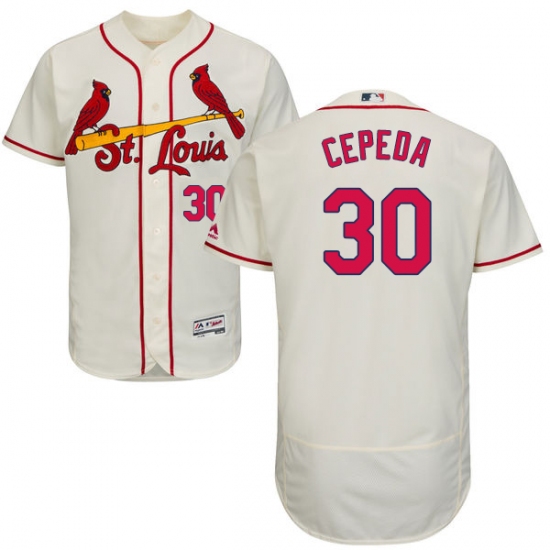 Men's Majestic St. Louis Cardinals 30 Orlando Cepeda Cream Alternate Flex Base Authentic Collection MLB Jersey