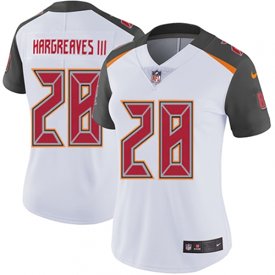 Women's Nike Tampa Bay Buccaneers 28 Vernon Hargreaves III White Vapor Untouchable Limited Player NFL Jersey