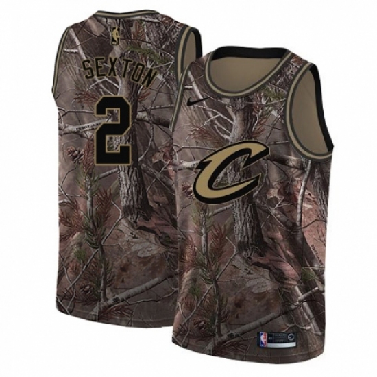 Men's Nike Cleveland Cavaliers 2 Collin Sexton Swingman Camo Realtree Collection NBA Jersey
