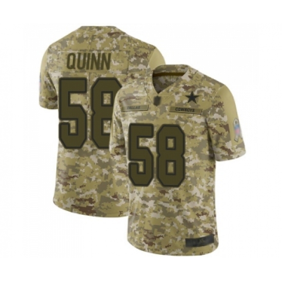 Youth Dallas Cowboys 58 Robert Quinn Limited Camo 2018 Salute to Service Football Jersey
