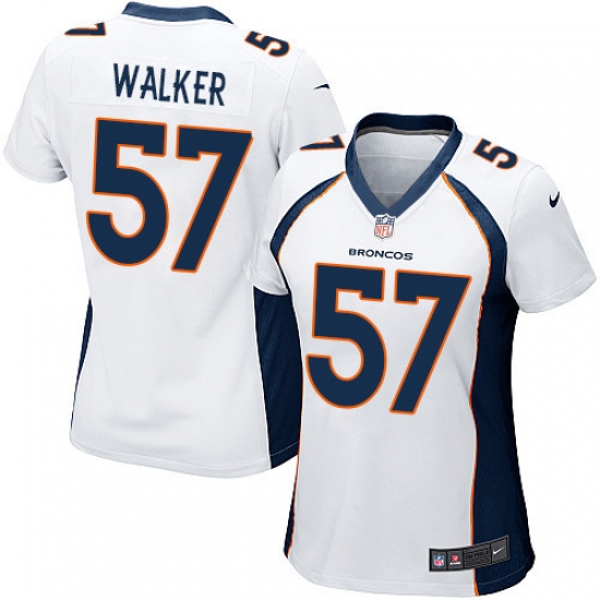 Women's Nike Denver Broncos 57 Demarcus Walker Game White NFL Jersey