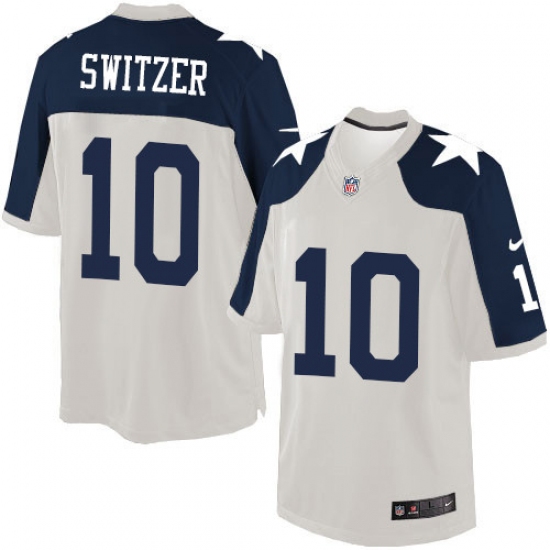 Men's Nike Dallas Cowboys 10 Ryan Switzer Limited White Throwback Alternate NFL Jersey