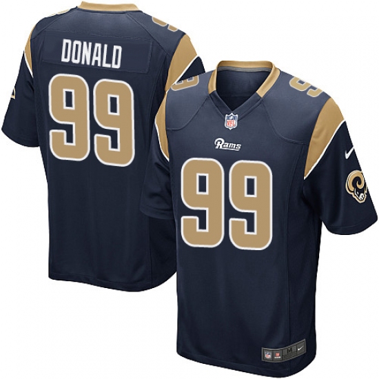 Men's Nike Los Angeles Rams 99 Aaron Donald Game Navy Blue Team Color NFL Jersey
