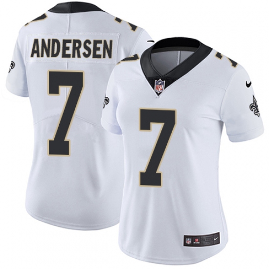 Women's Nike New Orleans Saints 7 Morten Andersen Elite White NFL Jersey