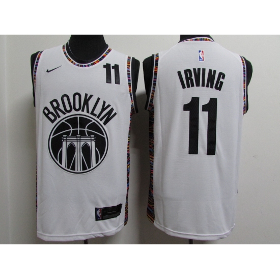 Men's Brooklyn Nets 11 Kyrie Irving White Nike Swingman Player Jersey
