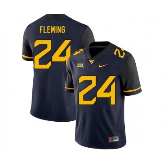 West Virginia Mountaineers 24 Maurice Fleming Navy College Football Jersey