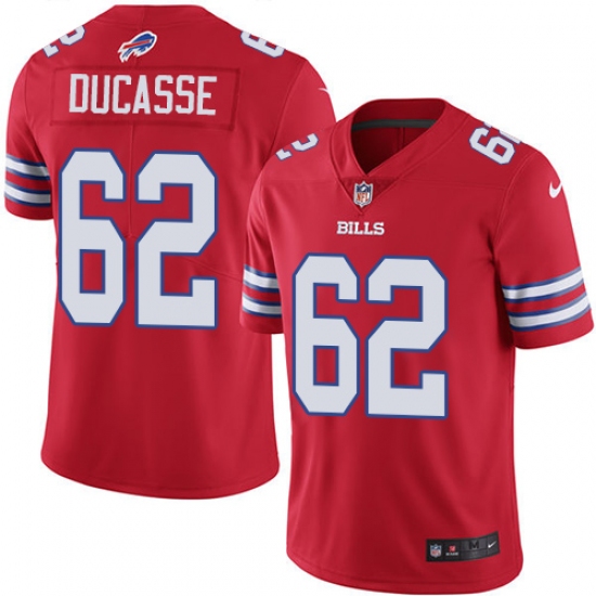 Men's Nike Buffalo Bills 62 Vladimir Ducasse Limited Red Rush Vapor Untouchable NFL Jersey
