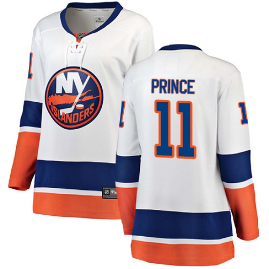 Women's New York Islanders 11 Shane Prince Fanatics Branded White Away Breakaway NHL Jersey