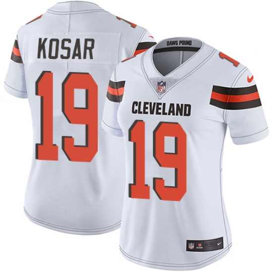Women's Nike Cleveland Browns 19 Bernie Kosar White Vapor Untouchable Limited Player NFL Jersey