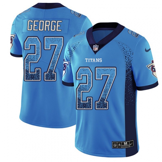 Men's Nike Tennessee Titans 27 Eddie George Limited Blue Rush Drift Fashion NFL Jersey
