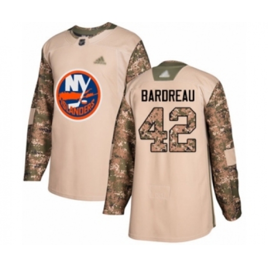 Men's New York Islanders 42 Cole Bardreau Authentic Camo Veterans Day Practice Hockey Jersey