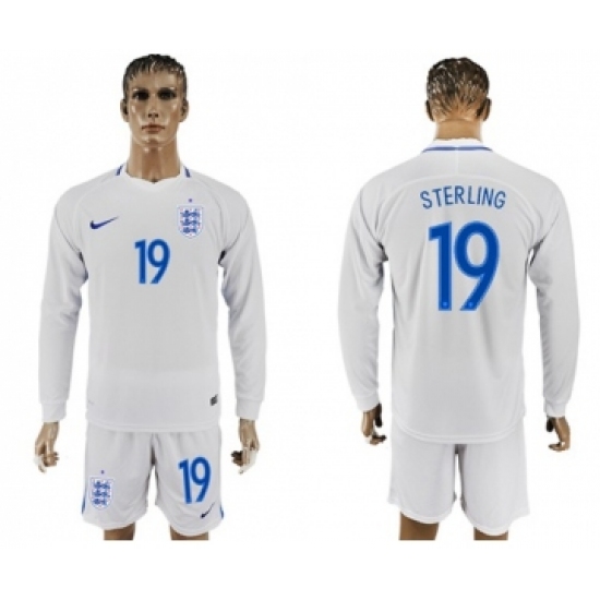 England 19 Sterling Home Long Sleeves Soccer Country Jersey