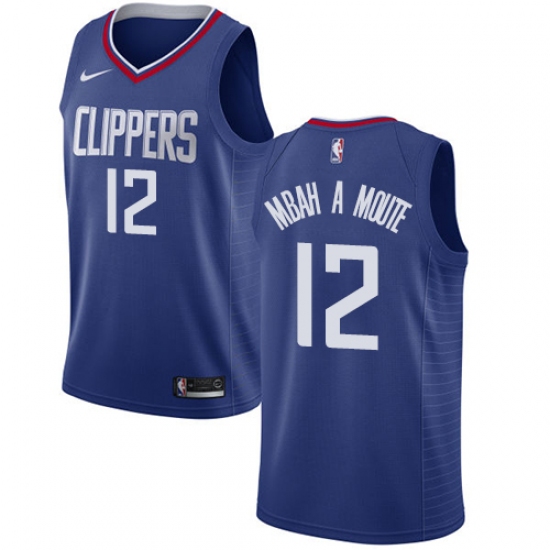 Men's Nike Los Angeles Clippers 12 Luc Mbah a Moute Swingman Blue NBA Jersey - Icon Edition