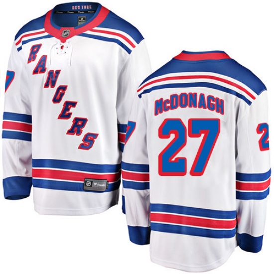 Youth New York Rangers 27 Ryan McDonagh Fanatics Branded White Away Breakaway NHL Jersey