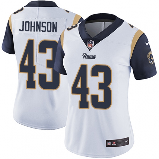 Women's Nike Los Angeles Rams 43 John Johnson White Vapor Untouchable Limited Player NFL Jersey