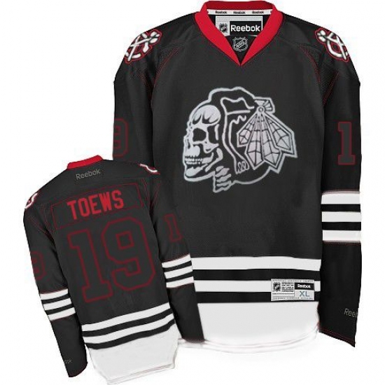 Men's Reebok Chicago Blackhawks 19 Jonathan Toews Authentic New Black Ice NHL Jersey
