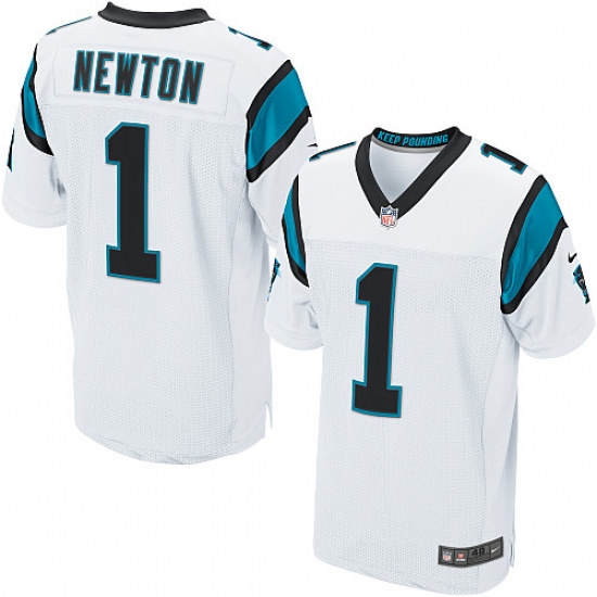 Men's Nike Carolina Panthers 1 Cam Newton Elite White NFL Jersey