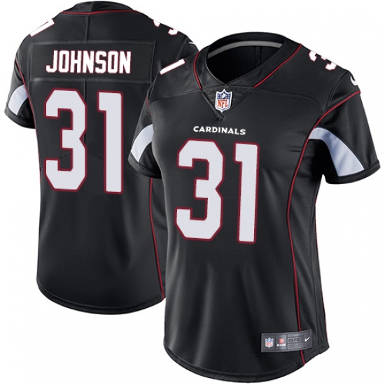 Women's Nike Arizona Cardinals 31 David Johnson Black Alternate Vapor Untouchable Limited Player NFL Jersey
