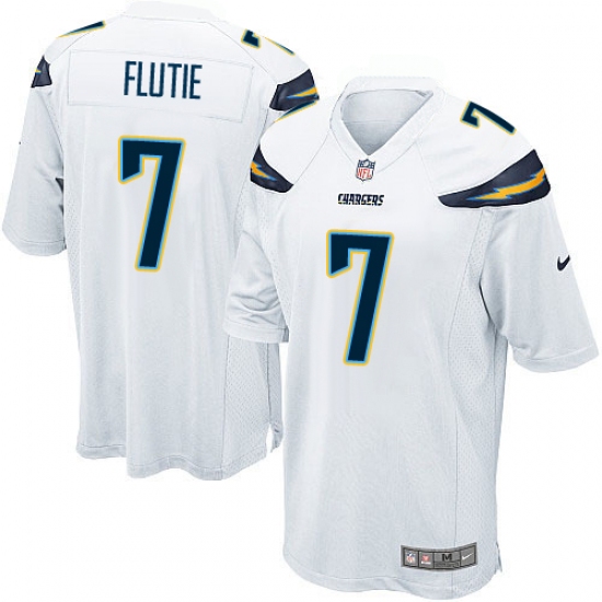 Men's Nike Los Angeles Chargers 7 Doug Flutie Game White NFL Jersey