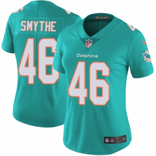 Women's Nike Miami Dolphins 46 Durham Smythe Aqua Green Team Color Vapor Untouchable Elite Player NFL Jersey