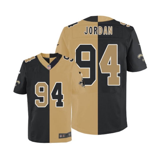 Men's Nike New Orleans Saints 94 Cameron Jordan Elite Black/White Split Fashion NFL Jersey