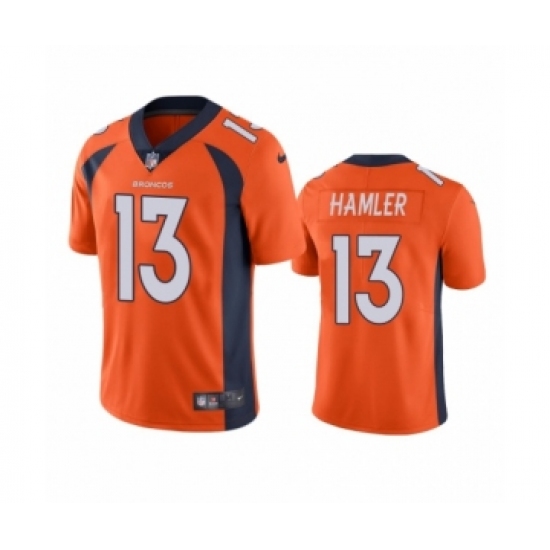 Denver Broncos 13 K.J. Hamler Orange Vapor Untouchable Limited Jersey