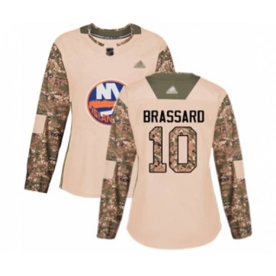 Women's New York Islanders 10 Derick Brassard Authentic Camo Veterans Day Practice Hockey Jersey