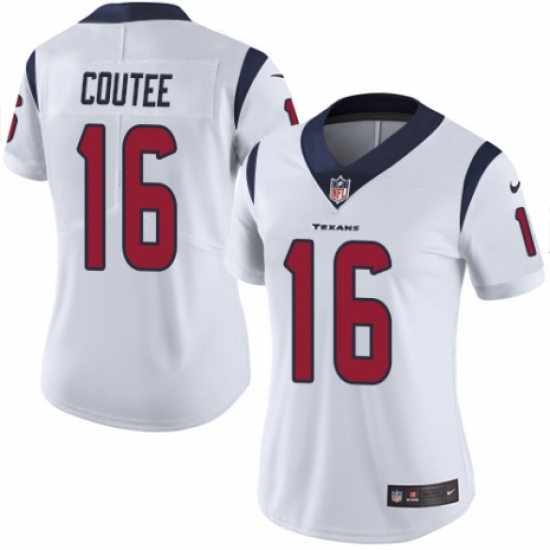 Women's Nike Houston Texans 16 Keke Coutee White Vapor Untouchable Limited Player NFL Jersey