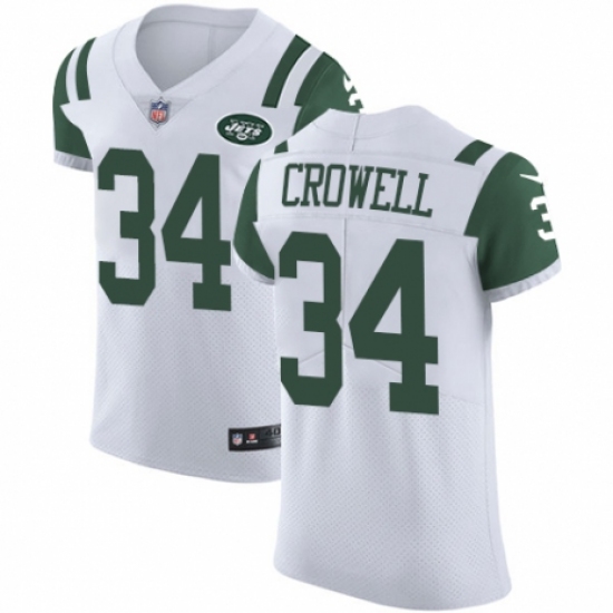 Men's Nike New York Jets 34 Isaiah Crowell White Vapor Untouchable Elite Player NFL Jersey