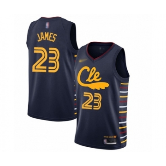 Women's Cleveland Cavaliers 23 LeBron James Swingman Navy Basketball Jersey - 2019 20 City Edition