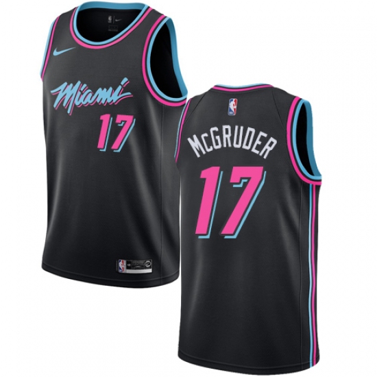 Men's Nike Miami Heat 17 Rodney McGruder Swingman Black NBA Jersey - City Edition