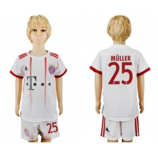 Bayern Munchen 25 Muller SEC Away Kid Soccer Club Jersey