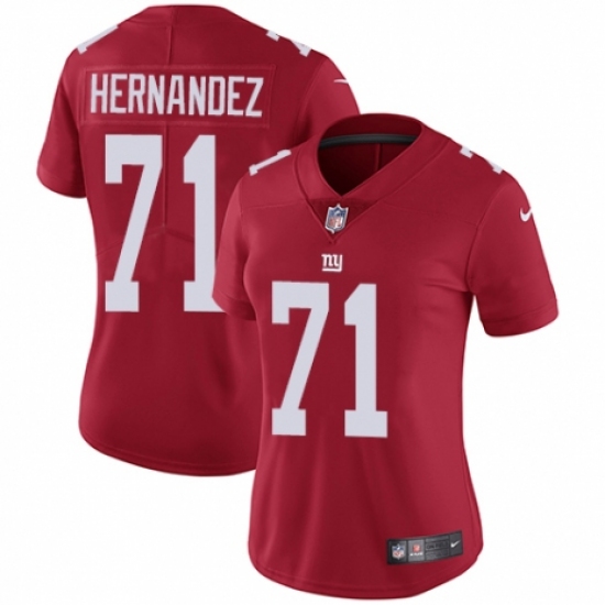 Women's Nike New York Giants 71 Will Hernandez Red Alternate Vapor Untouchable Limited Player NFL Jersey