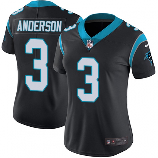 Women's Nike Carolina Panthers 3 Derek Anderson Elite Black Team Color NFL Jersey