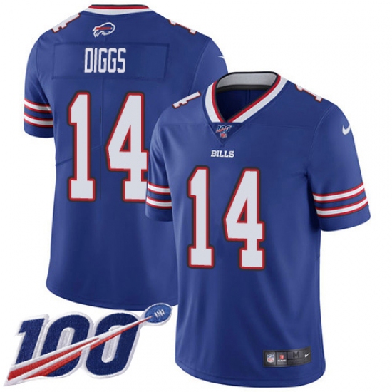 Youth Buffalo Bills 14 Stefon Diggs Royal Blue Team Color Stitched 100th Season Vapor Untouchable Limited Jersey
