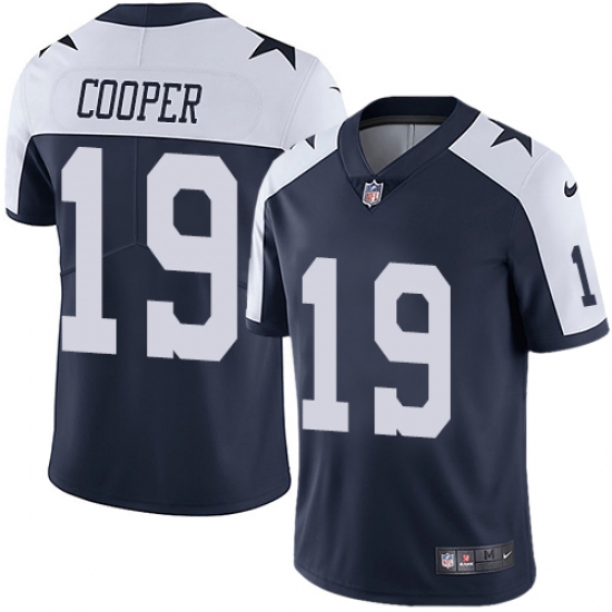 Men's Nike Dallas Cowboys 19 Amari Cooper Navy Blue Throwback Alternate Vapor Untouchable Limited Player NFL Jersey