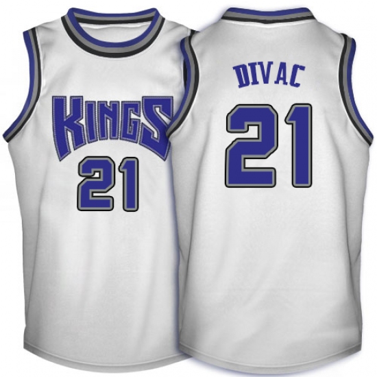 Men's Adidas Sacramento Kings 21 Vlade Divac Swingman White Throwback NBA Jersey