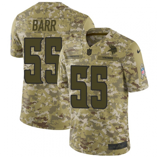 Youth Nike Minnesota Vikings 55 Anthony Barr Limited Camo 2018 Salute to Service NFL Jersey