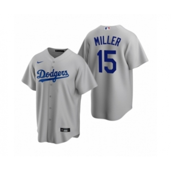 Men's Los Angeles Dodgers 15 Bobby Miller Gray 2020 MLB Draft Replica Alternate Jersey