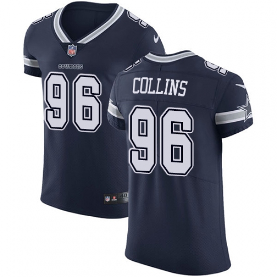 Men's Nike Dallas Cowboys 96 Maliek Collins Navy Blue Team Color Vapor Untouchable Elite Player NFL Jersey