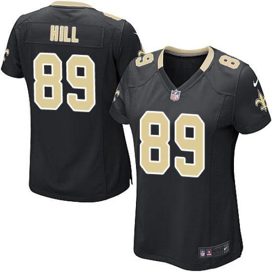 Women's Nike New Orleans Saints 89 Josh Hill Game Black Team Color NFL Jersey