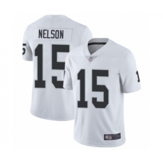Men's Oakland Raiders 15 J. Nelson White Vapor Untouchable Limited Player Football Jersey