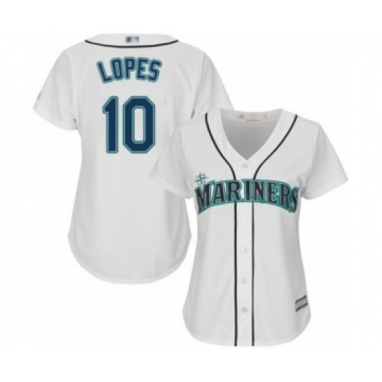 Women's Seattle Mariners 10 Tim Lopes Authentic White Home Cool Base Baseball Player Jersey