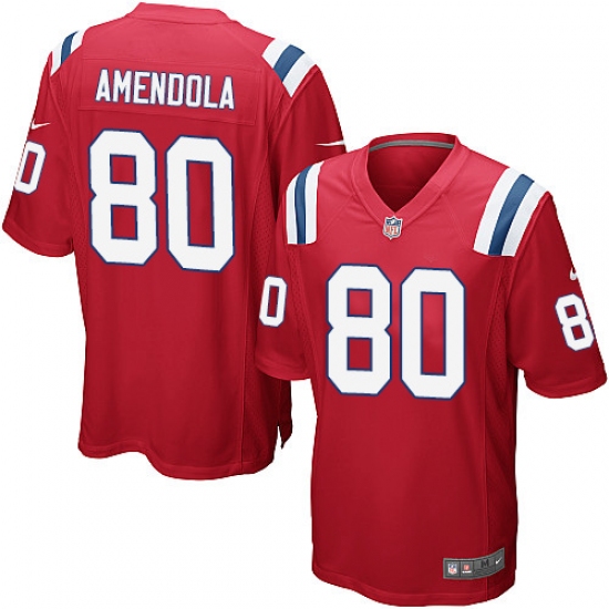 Men's Nike New England Patriots 80 Danny Amendola Game Red Alternate NFL Jersey