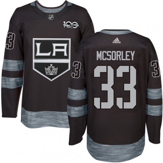Men's Adidas Los Angeles Kings 33 Marty Mcsorley Authentic Black 1917-2017 100th Anniversary NHL Jersey