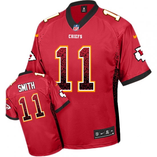 Youth Nike Kansas City Chiefs 11 Alex Smith Elite Red Drift Fashion NFL Jersey
